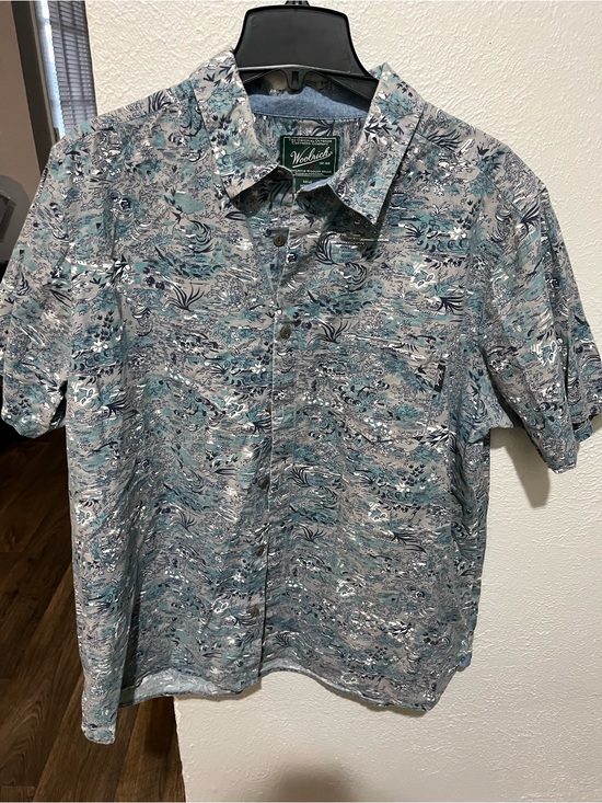 Woolrich Other - Woolrich Men’s Teal Patterned Short Sleeve Button-Up Shirt